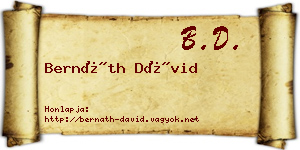 Bernáth Dávid névjegykártya